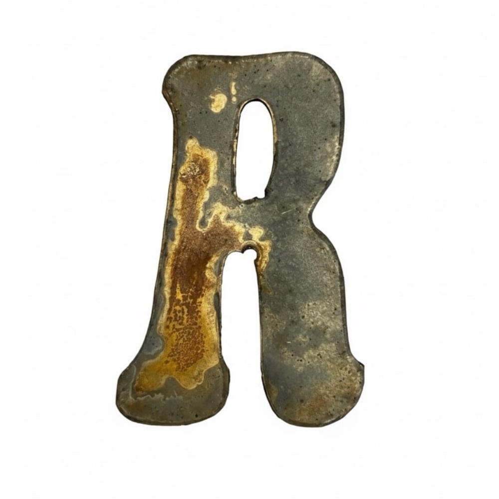 Rustic Metal Laser Cut Letter R